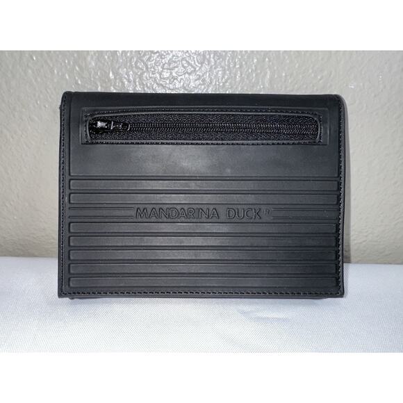 Mandarina Duck Trifold Hook & Loop Wallet Black - Picture 1 of 8
